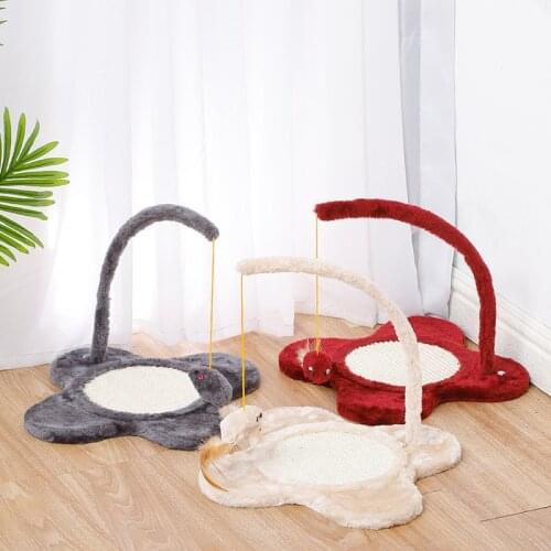 Multi Functional Cat Tease Cat Scratching Interactive Kitten Stick Toys Magnet Mouse Flower Basement Pet Playing Supplies