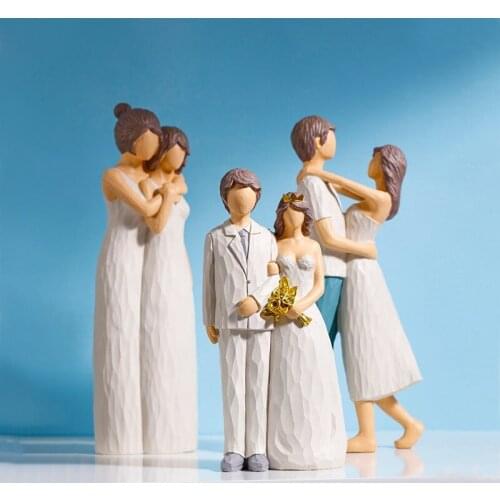 Nordic Creative Resin Family Of Four Body Art Decoration Living Room Home Decorat Ornaments Wedding Gift
