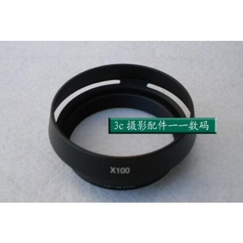 Metal Lens Hood Shade + 49mm Adapter Ring for Fujifilm X100F X70 X100T X100S LH-X100 Back Silver LA-49 X100