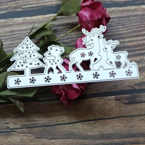 Metal Cutting Dies Christmas Tree Animal Deer Stencil Template For DIY Scrapbooking Embossing Paper Cards Album Making Die Cut