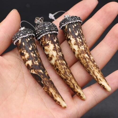 Fashion Wolfs Fang Shape Bone Charms Beef Bones Pendant for Jewelry Making DIY Necklace Accessories Gift for Women Men