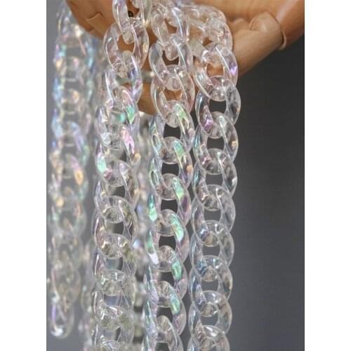 New Fashion Woman Handbag Accessory Parts Chain Light Transparent Acrylic Resin Chain Luxury Strap Women Shoulder Clutch Chain