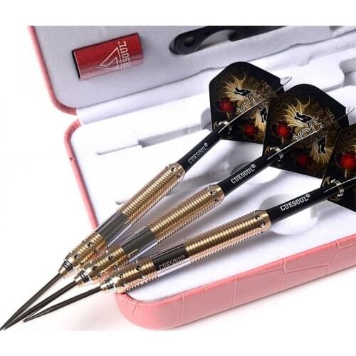New CUESOUL 3pcs/set Darts 153mm 22.6g Professional Steel Tip Darts Copper Dart Body With Pink Box