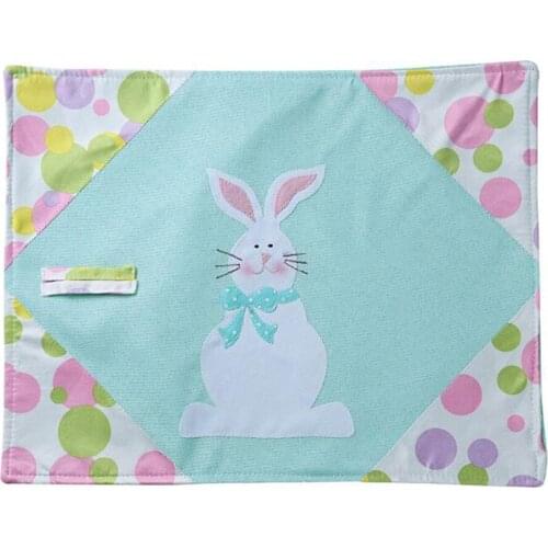 Placemat Table Mats Easter Bunny Tablecloths Rabbits 44*34cm Decorative Items Pink Home Decoration Washable Placemats