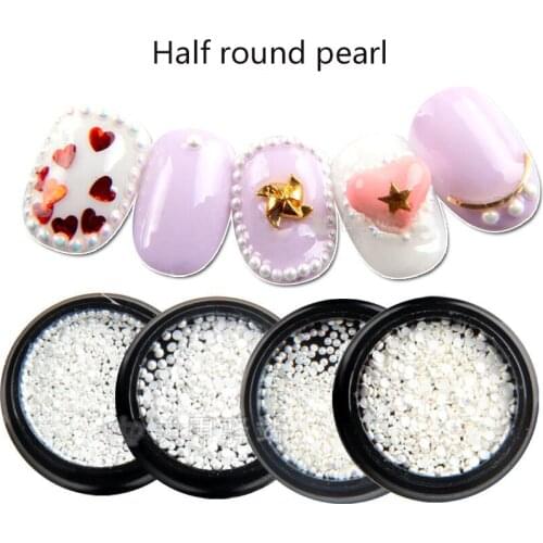 DIY Half Round Flat back Beads ABS Imitation phone accessories nail Pearls Decoration Phone Nail Art Jewelry nail rhinestones