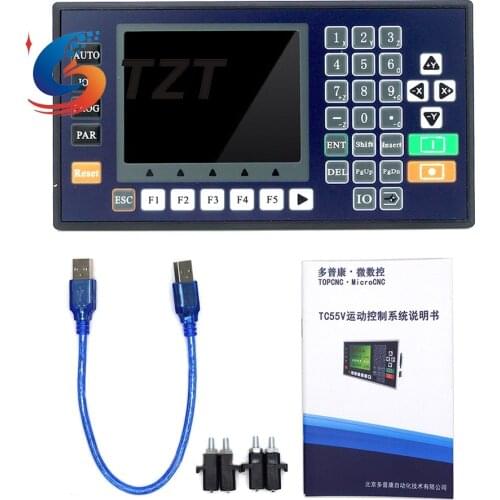 TZT CNC Programmable Controller TC55V 3 Axis motion controller Servo Stepper Motor Control LCD Display For CNC Router