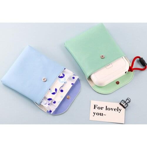 Simple Aunt Towel Storage Bag Macaron Sanitary Napkin Bag Menstrual Mini Bag Leather Bag Portable Color Portable Practical