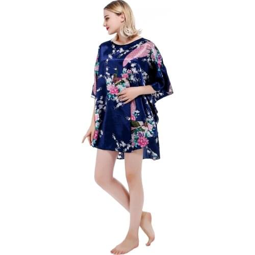 RB028 Summer Sexy Silk Nightgown Sleepshirts Women Short-sleeves Sleepwear Lounge Casual Satin Silk Nightwear Female Dres