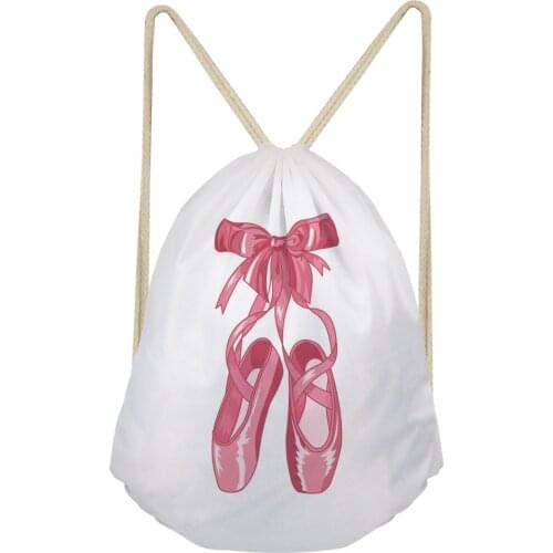 NOISYDESIGNS Ballet Shoes Backpack Women Cute School Daypack For Teenage Girls Casual Large Capacity Shoulder Bags Pink Rucksack