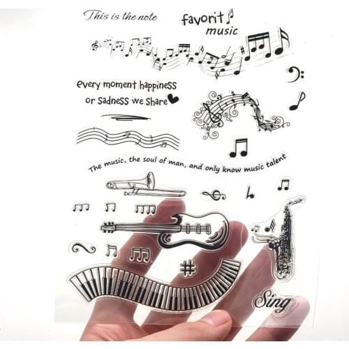 14x18CM piano Music notes transparent seal clear stamps silicone seal roller stamps DIY scrapbook album / card production