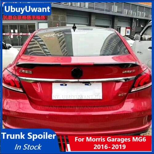 For Morris Garages MG6 Spoiler ABS Plastic Car Rear Wing Trunk Spoiler for Morris Garages MG 6 2016-2019 Rear Wing Decoration