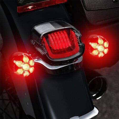Motorcycle Led Turn Signals Kit for Harley Road Glide Touring Sportster with 1156 1157 Base White/Amber Led Turn Signal