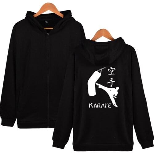 Kyokushin Karate Mens Hoodie with Pocket Hooded Sweatshirts Zipper Jackets Men Fleece Streetwear Warm Tracksuit Poleron Hombre