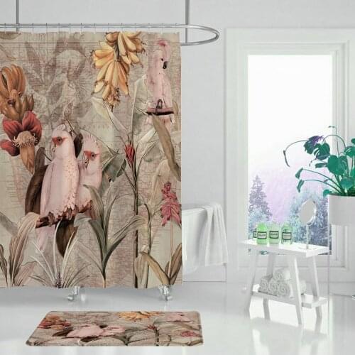 High quality shower curtain cartoon leaf animal pattern waterproof multi-size children bathroom decoration