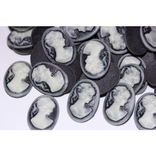 Resin jewelry accessories 18 * 25mm beauty head European version court ladies retro avatar pendant brooch accessories