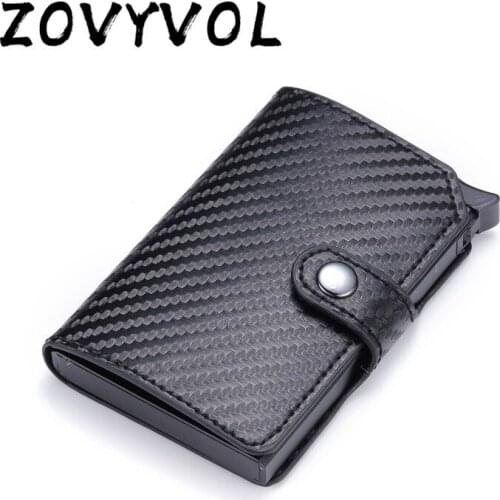 ZOVYVOL RFID Minimalist Bank Card Holder Anti-theft Metal Aluminum Wallet Mini Men and Women Black Business Credit Card Case