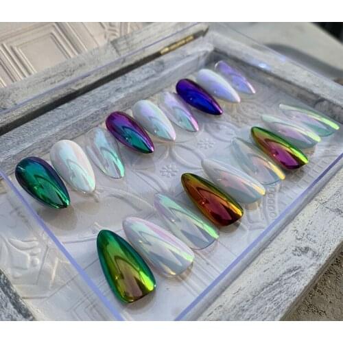 1g /lot Aurora Neon Pigment Mermaid Chameleon Powder Pearl Clear Effect Unicorn Chrome Nail Rainbow Nail Art Manicure