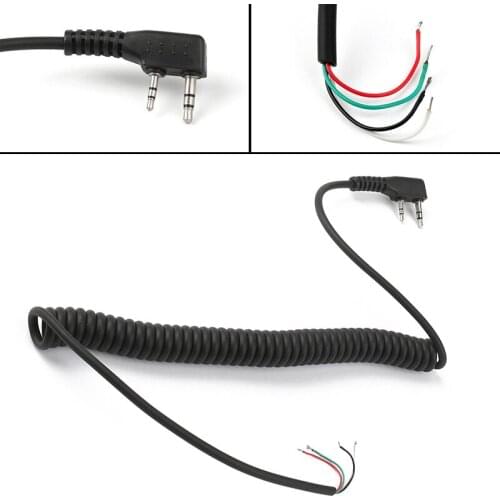 2 Pin 4 Wire Speaker Mic Cable Line For Kenwood North Peak Quansheng Lingtong
