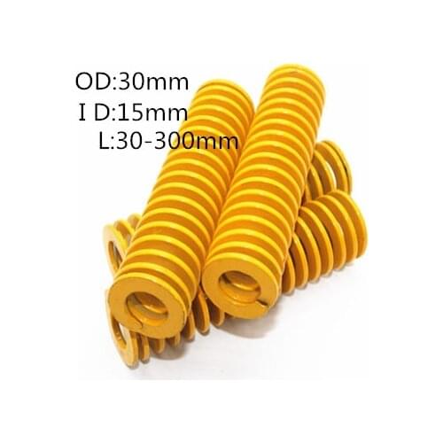 2Pcs Spiral Stamping Compression Die Spring Yellow 30x15x30-300mm