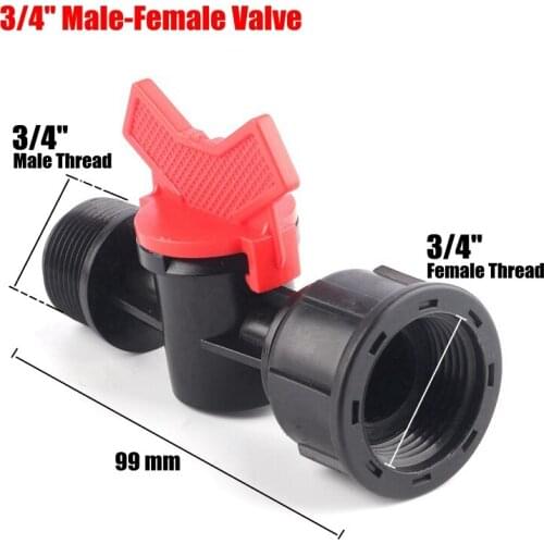 20pcs 3/4" Male- 3/4" Female Irrigation Valve Hi-Quality Garden Water Connectors Water Pipe Hose Switch Water Controllers