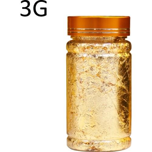 3g/Bottle Gold Leaf Flakes for Nail Decorations Gliding Arts Crafts Painting Gold Foil Fragments Craft Paper Pieces