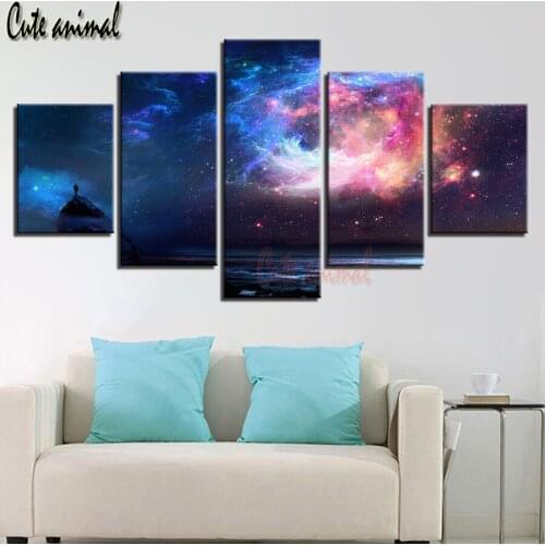 5 Pieces diamond painting Colorful Star Sky Clouds diamond mosaic 5d diy diamant painting full square/round diamond embroidery