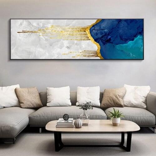 Abstract modern minimalist blue green living room banner decoration painting Nordic style living room hotel bedroom high-end