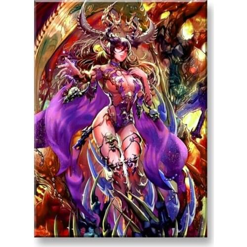 5D Demon Girl Crystal Diamond Embroidery Full Round Drill Diamond Painting Soldier Elf Game Anime Picture Of Home Decor A2253