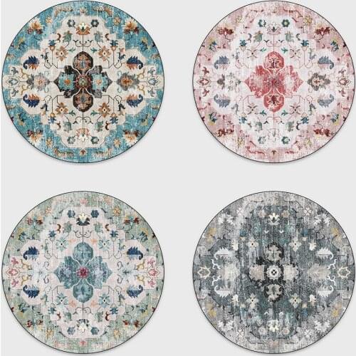 American Country Retro Floral Persian Ethnic Style Living Room Bedroom Hanging Basket Chair Round Floor Mat Carpet Customization