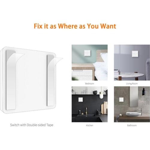Wireless Mini Switch Zigbee Connection 3-Way Control Button for Smart Home Devices Work with Phone APP