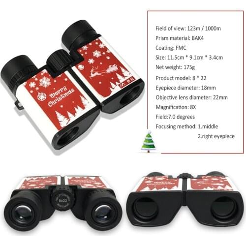 8x22 Binoculars Power Plastic Children Colorful Telescope for Kids Compact Outdoor Games Toys HD Eyepiece Optical Objective Lens