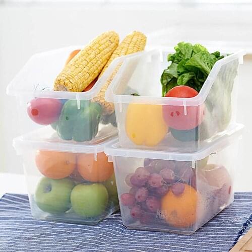 Large Transparent Kitchen Food Storage Containers Fruit Vegetables Storage Box Case Refrigerator Organizer Cereal Container