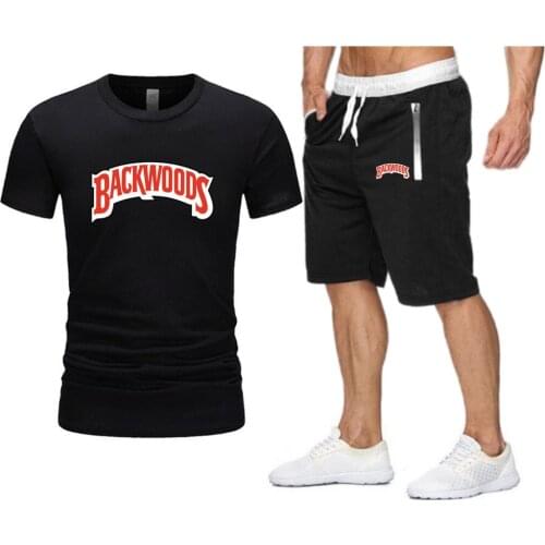 Brand Backwoods Men T Shirt Beach Shorts Sets 2021 Summer Sportswear Jogging Pants T-shirt Streetwear Harajuku Tops Tshirt Style