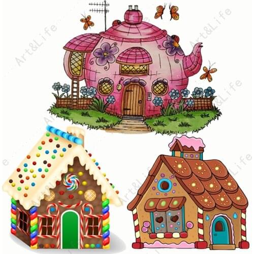 Teapot Biscuit House New Metal Cutting Dies Stencils for Making Scrapbooking Papper Card Album Birthday Card Embossing Cut Die