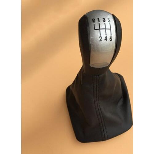 6 Speed Car Gear Shift Knob With PU Leather Gaiter Boot Case Collar For Skoda Octavia 2 A5 MK2 2004 2005 2006 2007 2008 2010