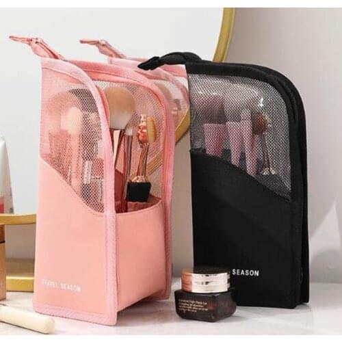 Travel Waterproof Cosmetic Bag Women Transparent Zipper Makeup Bag Female Makeup Brush Holder Organizer Toiletry Case Dustproof