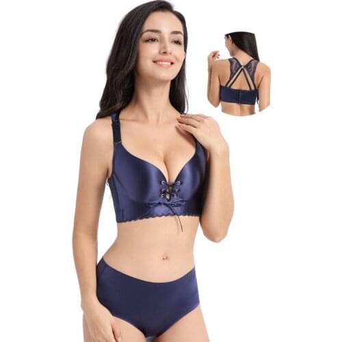 French style seamless deep V lace girl underwear wireless thin underwear set sexy soft underwear shirt vest woman