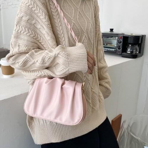 Hot Sell Solid All-match PU Leather Crossbody Bags Travel Messenger Tote Bag Small Flap Fashion Portable Square-bag Handbag