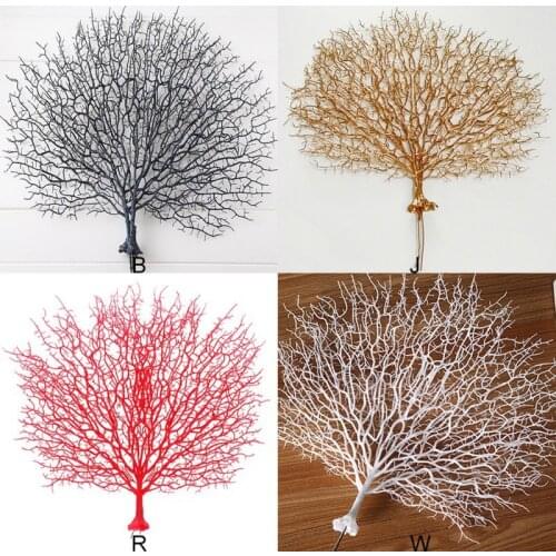 50x50cm Simulation Plant Coral Branch Dried Household Desktop Decoration Artificial Peacock Tree Sea Tree Decor Dried Branch