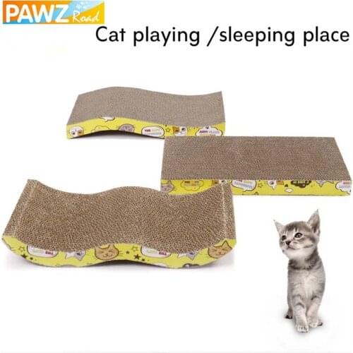 Cat Scratch Board Straight/S/W Shape Big-size Double-sided Durable Pet Scratcher Pad Bed Mat With Catnip Toy Claw Care Cat Toy