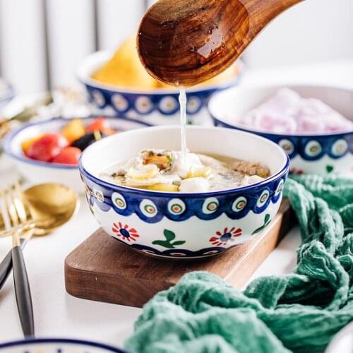 Creative Ceramic Retro Polish Ethnic Style Dinner Steak Plate Salad Bowl Soup Dish Coffee Mug Chopsticks Home Kitchen Tableware