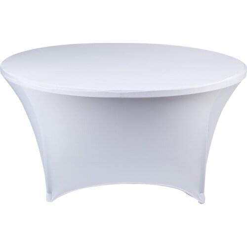 Round Table Cloth Cocktail High Stretch Spandex Wedding Hotel Birthday Table Cover Buffet Cloth Table Set Tablecloth Decoration