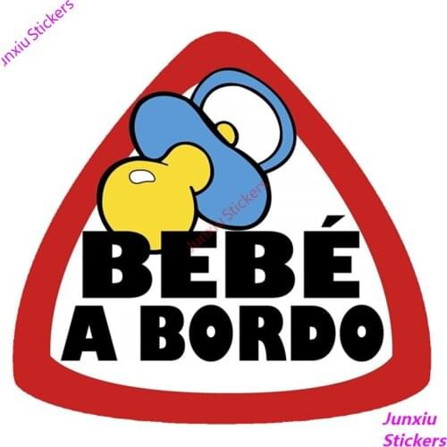 Cute Baby on Board Spanish Bebe A Bordo Car Sticker Colorful Decals Ccar Accessories Bumper Truck Camper Fine Decal PVC14x13cm