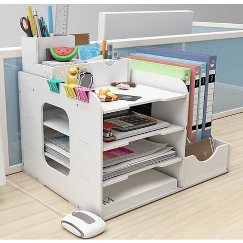 4 Layers Multifunction Document Trays File Paper Letter Holder Stationery Storage Waterproof Desk Organizer Office Accessories