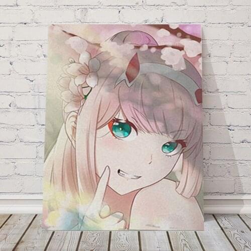 Zero Two Darling in the FRANXX Anime Poster Canvas Wall Art Decoration Prints Home Bedroom Decor Painting No Frame