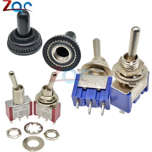 5pcs MTS-102 Toggle Switch 3Pin 2 Position Latching SPDT MTS102 ON-ON 120VAC 6A 5A 2A 250VAC 1/4 Inch Mounting 13*8/13*7MM