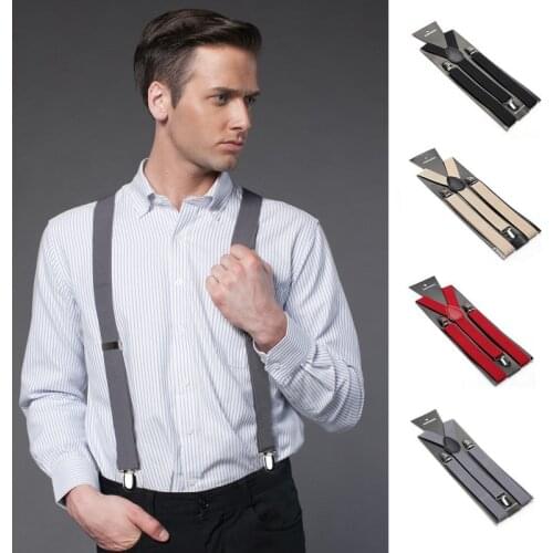 Women MenS Shirt Clip-On Braces Elastic Slim Suspender 1inch Wide 36colors Y-Back Suspenders Male Pants Jeans Wedding Braces