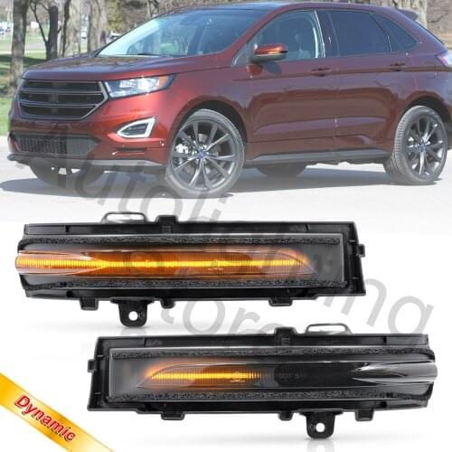 Sequential Led Side Mirror Blinker Lamp Amber Turn Signal Indicator Light For 2015-2020 Ford Edge US Model