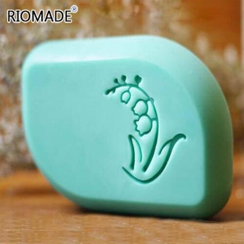 Bell Flower Handmade Making Soap Stamp Plant Pattern Transparent Natural Organic Glass Soap Seal With Handle Acrylic Chapter