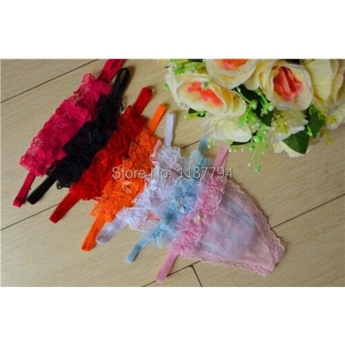 G-String 100pcs G String Thong Cheapest Hot Women Sexy Lace Panties T Back Underwear Rainbow Super Elastic CHD100